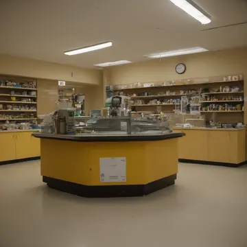 Bulk paper goods dispenser in Retail checkout counter prep area. Staff are completing end-of-day inventory and cleaning up. Stack of unpriced items