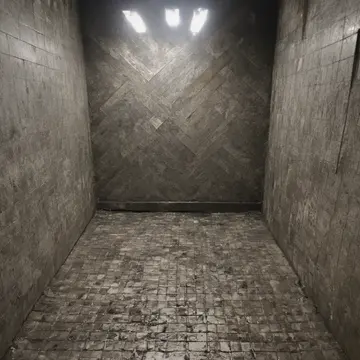 Wet tile grout and metal frame in Underground subway turnstile area. The corner of the platform is visibly damp from recent seepage. Saturated grey grout lines