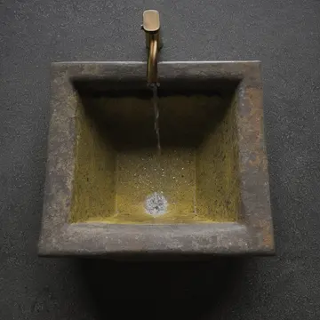Industrial plumbing joint in Utility sink basin. A persistent leak requires constant, minor tightening. Mineral buildup on brass threads