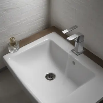 The soap dispenser unit in Kitchen utility sink area. A small drip pattern forms on the counter near the dispenser. Wet porcelain basin