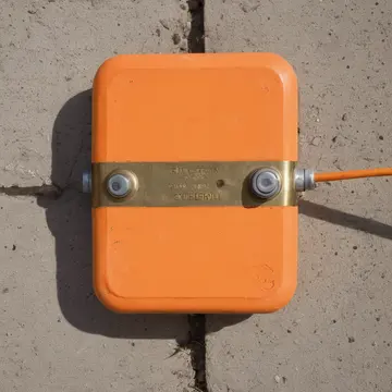 Overloaded electrical junction box in Municipal Utility Corridor. The cord keeps looping back to the starting point after being unplugged. Dust film on polished concrete floor