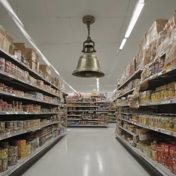 Service bell in Retail supply aisle. An item is incorrectly selected, triggering an audible alert. Chrome metal bell