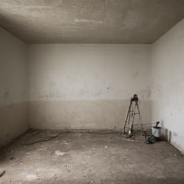 A partially coiled tape measure in Empty maintenance staging area. The crew is waiting for a measurement that keeps resetting to 3.4 meters. Dust motes suspended in a single shaft...